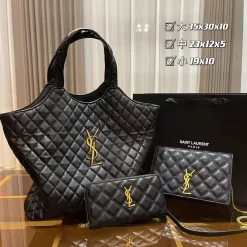 Black Checks Bags Set-Size 35x30x10cm,23x12x5cm,19x10cm