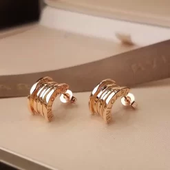 Classic 925 Silver rOSE Golden Earrings ED-518078