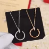 Fashion Diamonds circle nail Pendant Necklace XL-519051