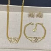 Classic Diamonds Alphabets Jewelry Sets For Earrings Bracelet Necklace SST-612050