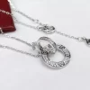 Fashion 2 Diamonds Circles Pendant Necklace XL-519049