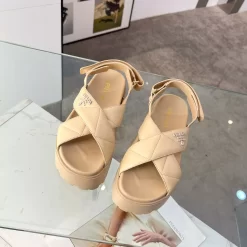 Classical High Quality Real Leather Check Sandals LX-672009
