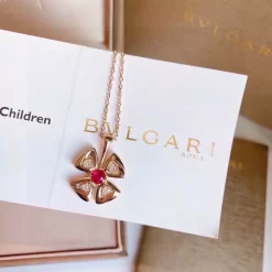 Fashion Flower Red Diamond Necklace XL-519012