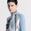 Fashion 90x90cm Top Quality Alphabets Hand-roll Silk Scarf WJ-68684