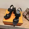 New High Quality Real Leather High Heels Sandals LX-672064