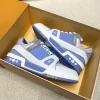 Blue Top Quality 3cm Platform Real Leather Casual Shoes LX-672128