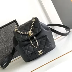 2 Colors Leather 18x18.5x12cm Chains Backpack BB-1000284