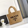 2 Colors Leather Small18x18.5x12cm Big40x32x15cm Weave Handbag BB-760285