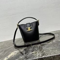 4 Colors Leather 13.5x16x10cm mini Bucket Bag BB-680291