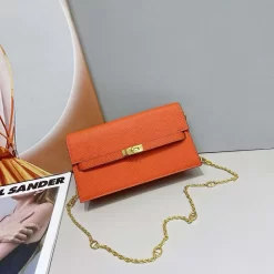 10 Colors Embossed leather 24x14x6cm Long Wallet with Chains Strap BB-120311