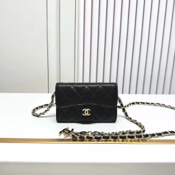 14 Colors 11.3x7.5x2.1cm leather Wallet with Chains Strap BB-80325