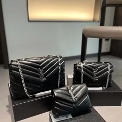 10 Colors Leather Big30x22cm Medium25x17cm Small20x15cm Silver Chains Woman's Handbag BB-130301
