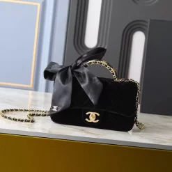 2 Colors Bow Velvet Chains Messenger bag BB-190339