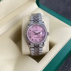 Classical 36mm diameter Pink Dial Woman's Mechanical Watch WB-618009
