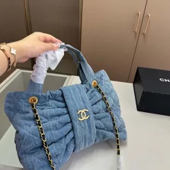 33x27cm Denim Bow Chains Woman's Handbag XQBB-17512