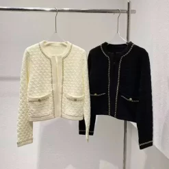 High Quality Leather Chain Knitted Cardigan MY-63207