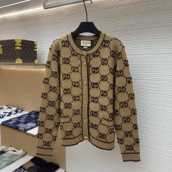 High Quality Round neck letter thick wool cardigan MY-63208
