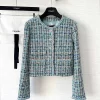 Peacock blue High Quality woven short jacket WT-61301