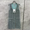 Peacock blue High Quality woolen vest skirt QZ-63101