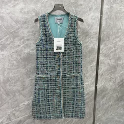 Peacock blue High Quality woolen vest skirt QZ-63101