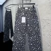 3D printed color patterned straight leg jeans WKZ-63610
