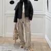 Plaid detachable scarf short cotton jacket WT-81315