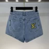 Back Pocket Letter Embroidered Shorts WKZ-63606