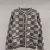 Round neck letter thick wool cardigan MY-63213