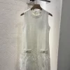 Rhinestone Feather Knit Vest Dress QZ-63106