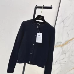 Exquisite button knit cardigan(Black high-top) MY-63204