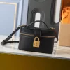 Fashion 2 Colors 19x12x5.5cm Lock Genuine Leather Handbag with Adjustable straps BB-140442