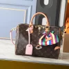 2Colors 30x21x17cm Ostrich Leather Handbag with straps and charms BB-150444