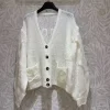2Color Hollow-out knitted cardigan MY-63219