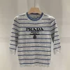 Striped knit short sleeves TX-61714