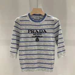 Striped knit short sleeves TX-61714