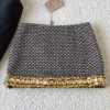 Golden sequin woolen short skirt QZ-63107