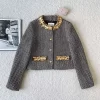 Golden sequin woolen short jacket WT-81321