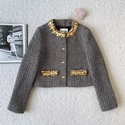 Golden sequin woolen short jacket WT-81321