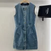 Sleeveless Vintage Denim Dress QZ-63112
