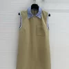 New Blue Plaid Collar Curry Sleeveless Dress QZ-63113