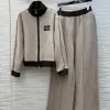 Khaki color blocking set WT-81322