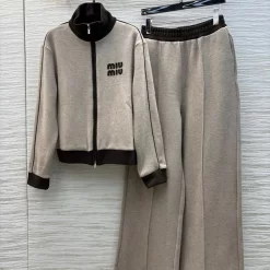 Khaki color blocking set WT-81322