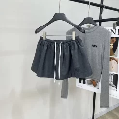 Gray Checkered Shorts WKZ-63616