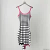 striped color clash dress QZ-63119