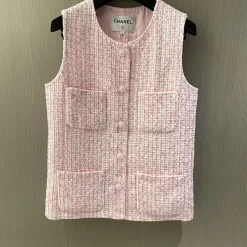 Pink knitted waistcoat BX-63423