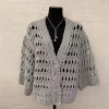 Openwork Galaxy Gray Knit Cardigan MY-63234