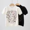 Embroidery Round Neck Short Sleeve TX-61733