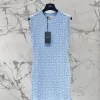 Embossed Knitted Sleeveless Dress QZ-63128