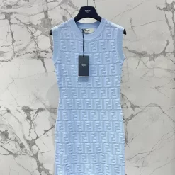 Embossed Knitted Sleeveless Dress QZ-63128