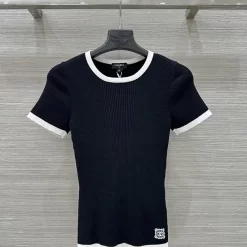 Trim slim-fit knitted T-shirt TX-61738
